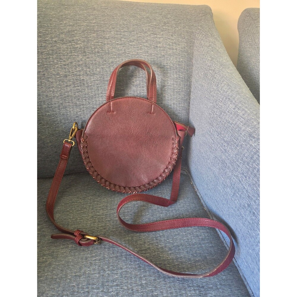 Free People Dark Purple Round Braided Crossbody Bag